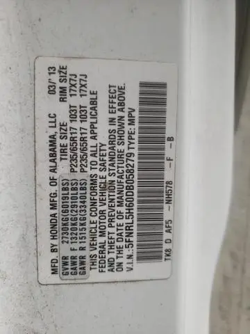 2013 HONDA ODYSSEY EXL  