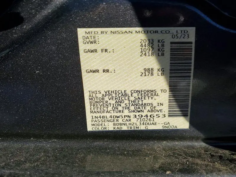 2023 NISSAN ALTIMA SV  