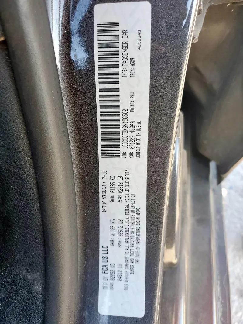 2016 CHRYSLER 200 LX  