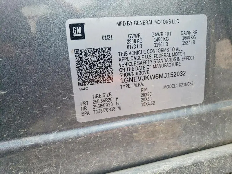 2021 CHEVROLET TRAVERSE RS  