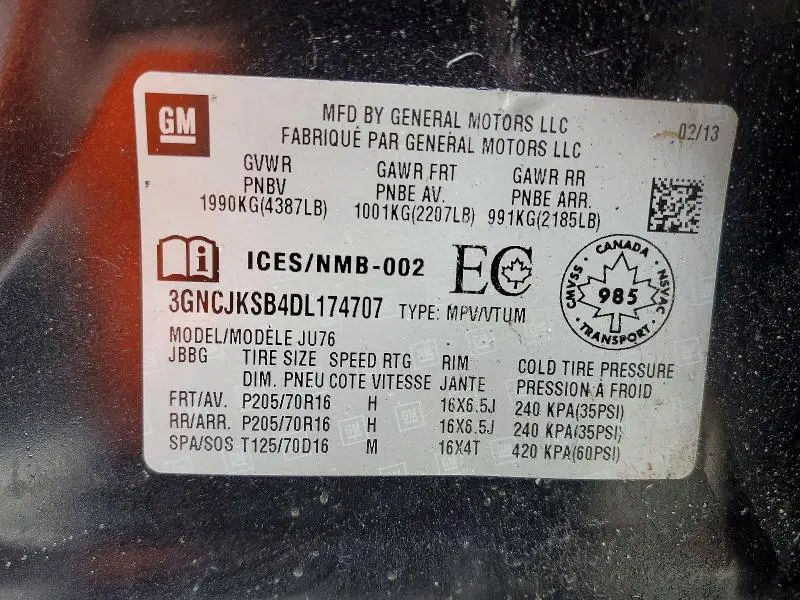 2013 CHEVROLET TRAX LS  