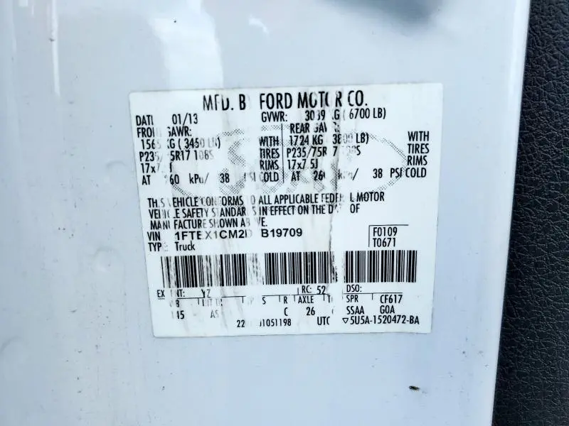 2013 FORD F150 SUPER CAB  