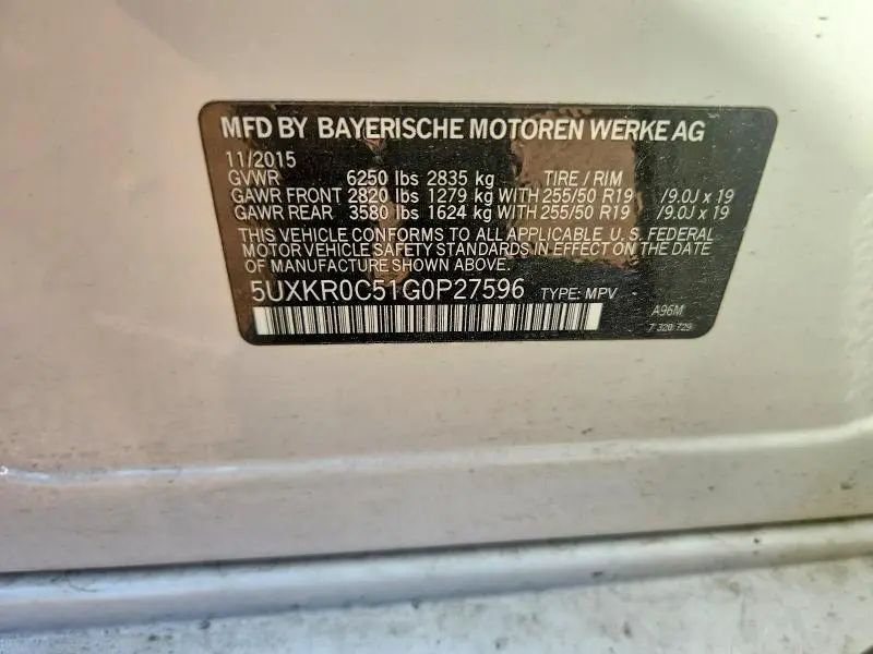 2016 BMW X5 XDRIVE35I  