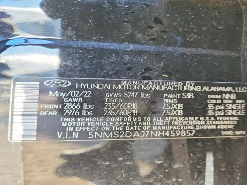 2022 HYUNDAI SANTA FE SEL  