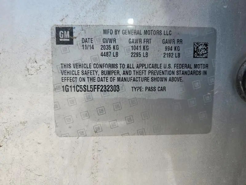 2015 CHEVROLET MALIBU 1LT  