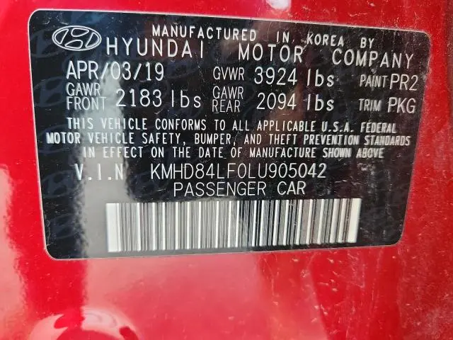 2020 HYUNDAI ELANTRA SEL  