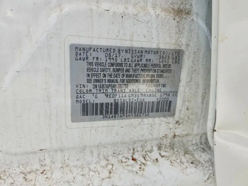 2017 NISSAN SENTRA SV  