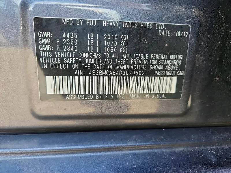 2013 SUBARU LEGACY 2.5I  