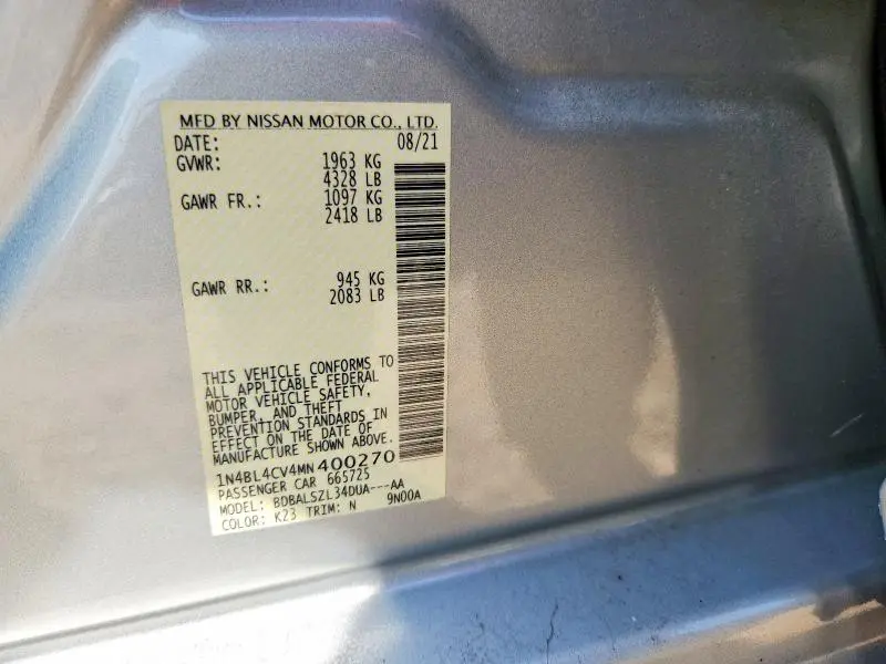 2021 NISSAN ALTIMA SR  
