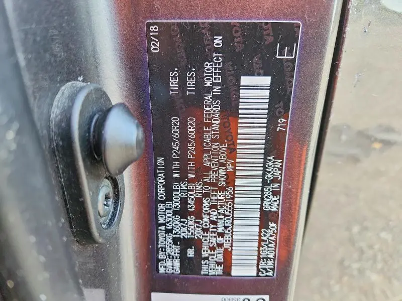 2018 TOYOTA 4RUNNER LIMITED  