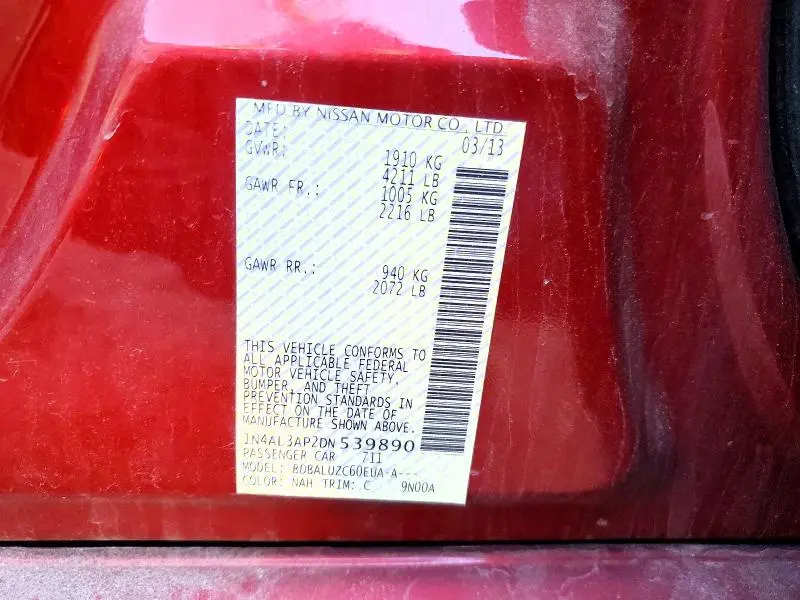 2013 NISSAN ALTIMA 2.5 SV  