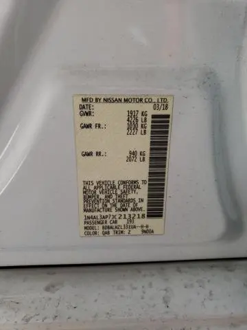 2018 NISSAN ALTIMA 2.5  