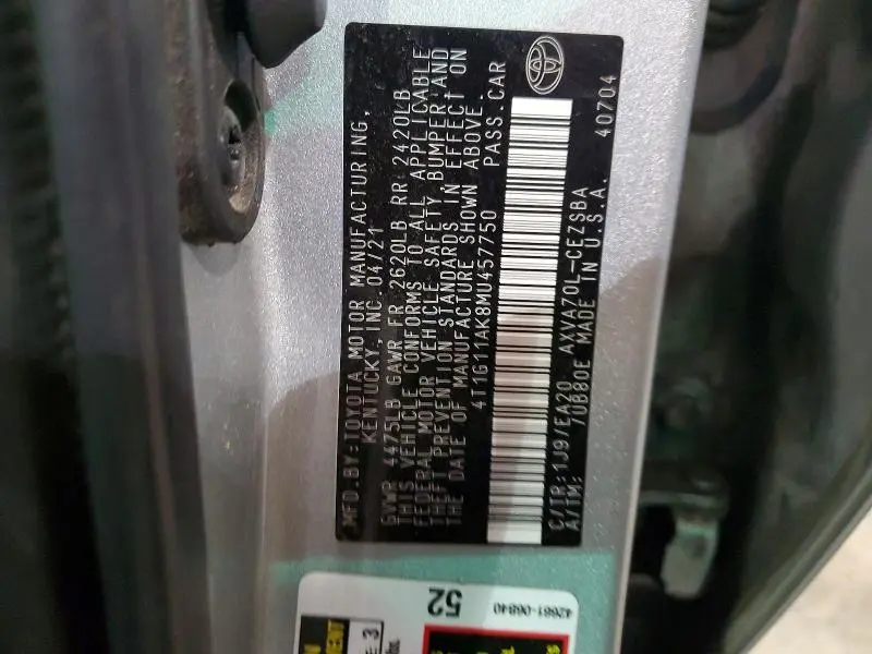 2021 TOYOTA CAMRY SE  