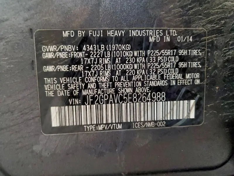 2014 SUBARU XV CROSSTREK 2.0 PREMIUM  