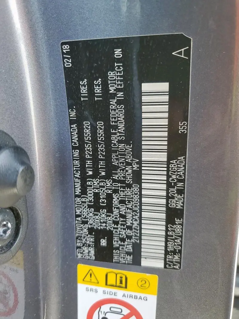 2018 LEXUS RX 350 BASE  