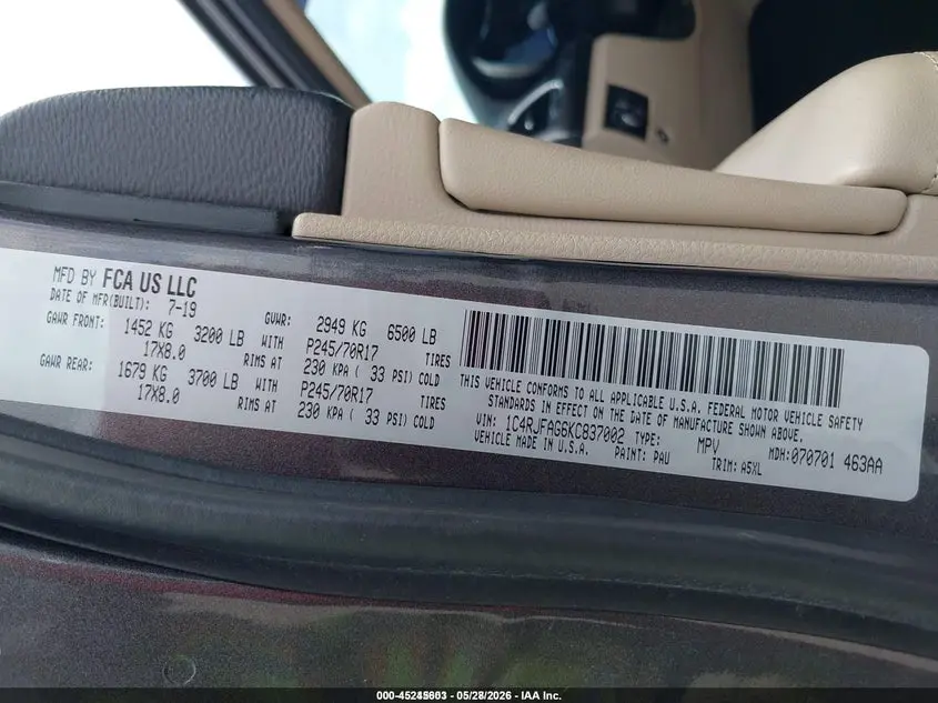 2019 JEEP GRAND CHEROKEE LAREDO E 4X4