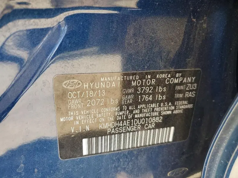 2013 HYUNDAI ELANTRA GLS  