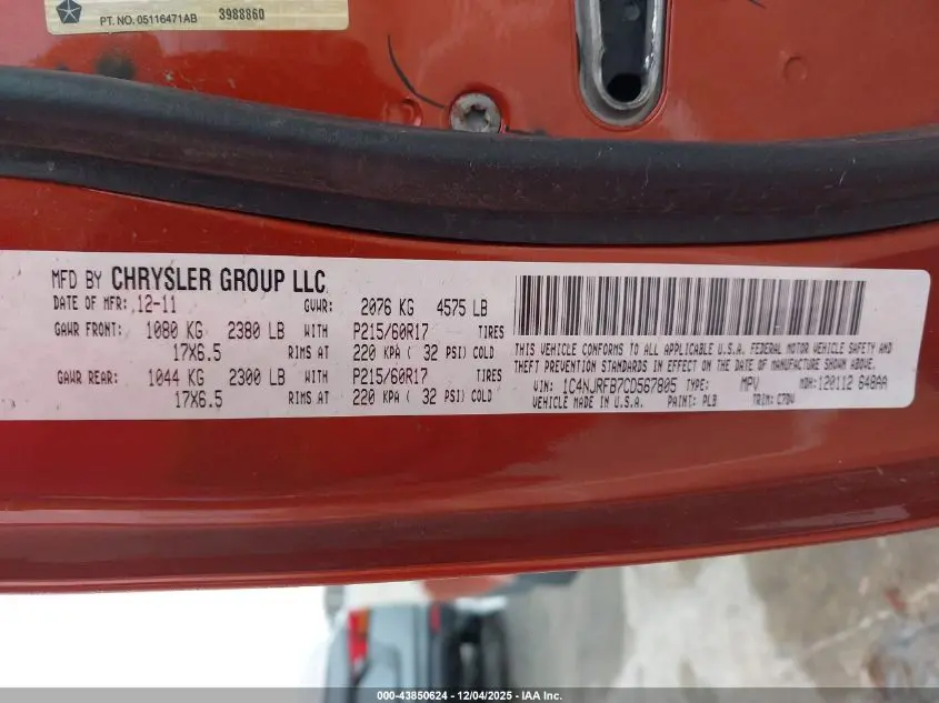 2012 JEEP PATRIOT LATITUDE