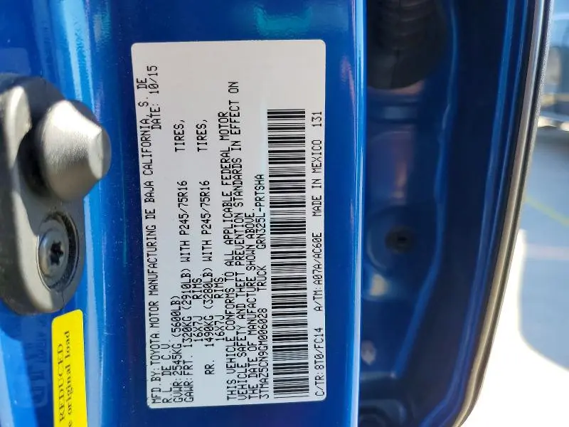 2016 TOYOTA TACOMA DOUBLE CAB  