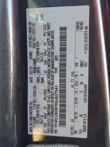 2013 FORD ESCAPE SEL