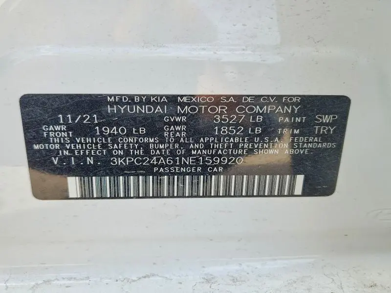 2022 HYUNDAI ACCENT SE  