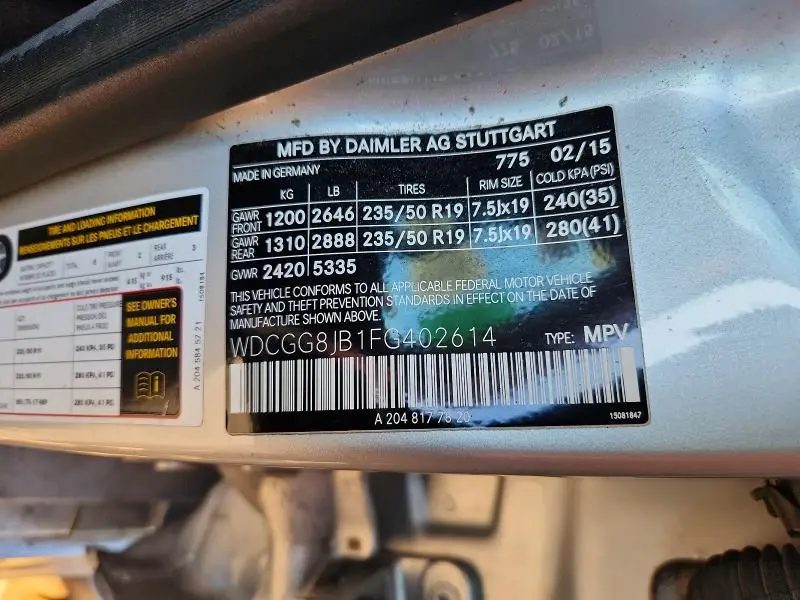 2015 MERCEDES-BENZ GLK 350 4MATIC  