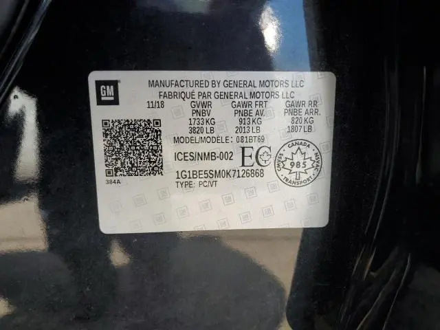 2019 CHEVROLET CRUZE LT  