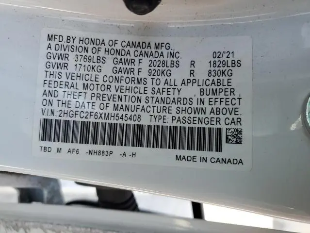 2021 HONDA CIVIC LX  