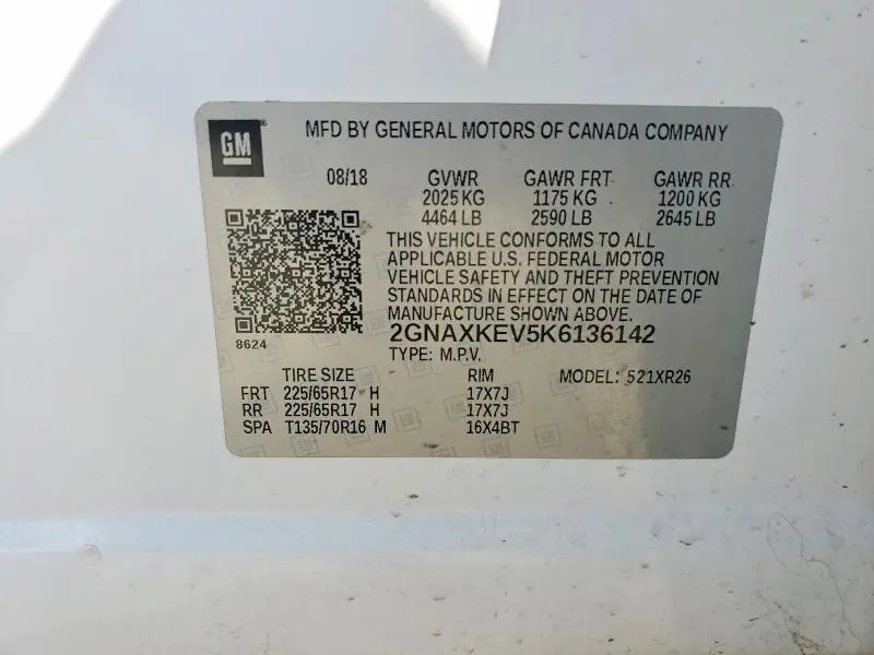 2019 CHEVROLET EQUINOX LT  