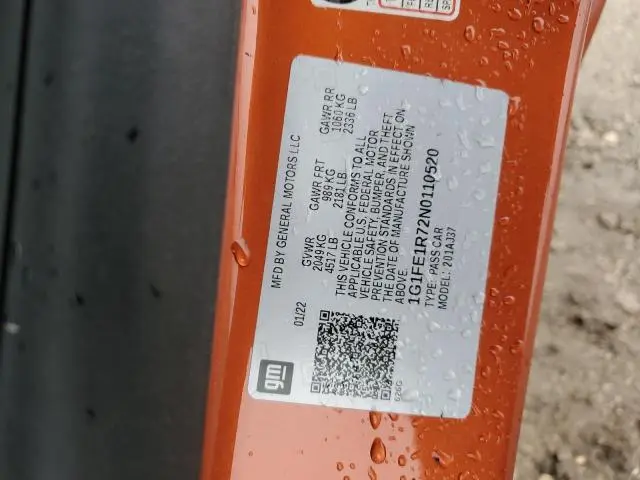 2022 CHEVROLET CAMARO LT1  