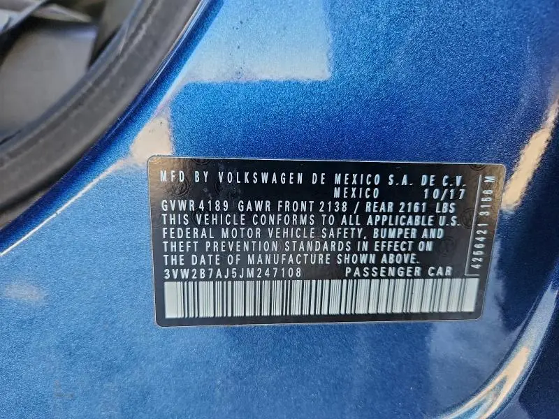 2018 VOLKSWAGEN JETTA S  