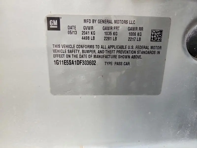 2013 CHEVROLET MALIBU 2LT  