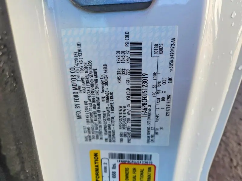 2018 FORD MUSTANG GT  