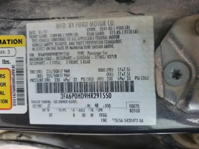 2017 FORD FUSION SE  