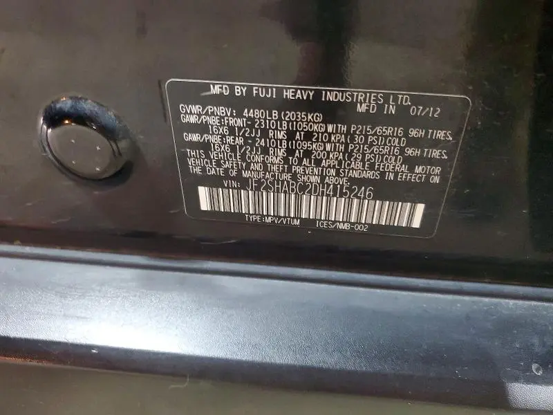 2013 SUBARU FORESTER 2.5X  