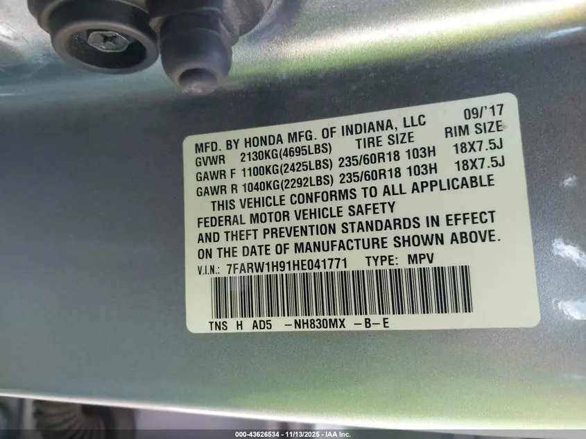 2017 HONDA CR-V TOURING