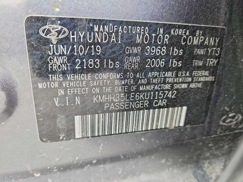 2019 HYUNDAI ELANTRA GT   