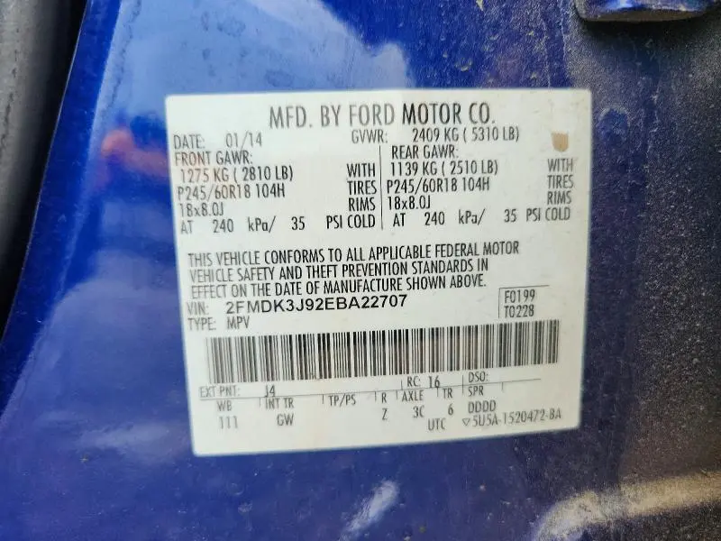 2014 FORD EDGE SEL  