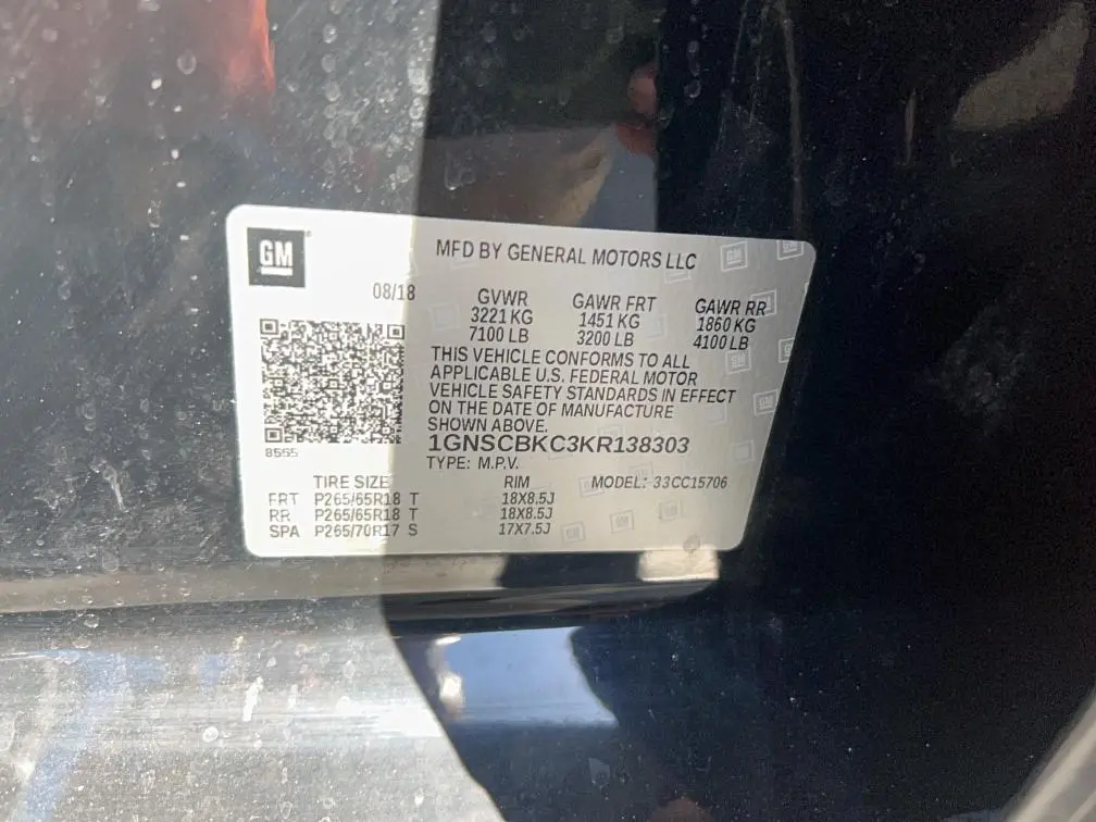 2019 CHEVROLET TAHOE C1500 LT  