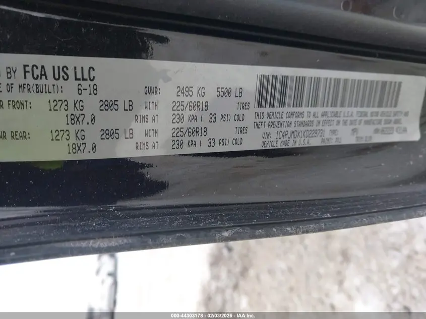 2019 JEEP CHEROKEE LIMITED 4X4