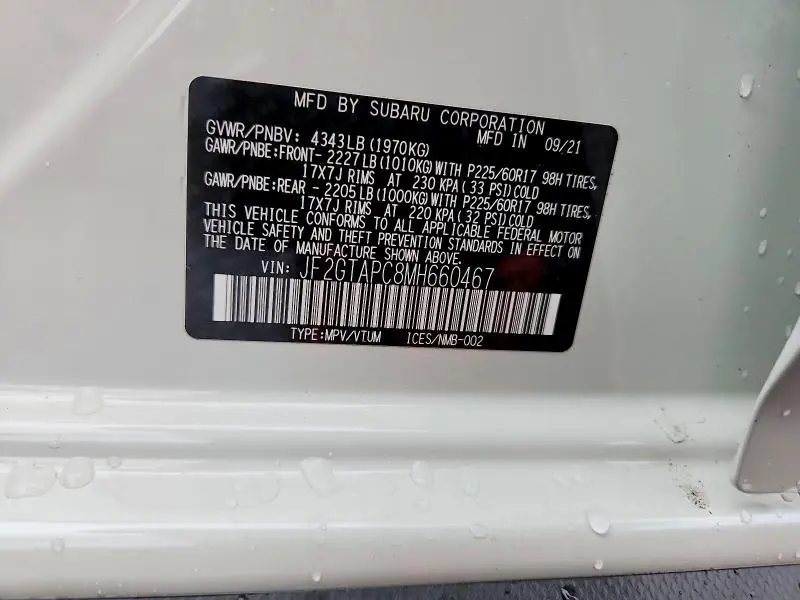 2021 SUBARU CROSSTREK PREMIUM  