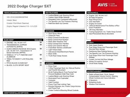 2022 DODGE CHARGER SXT  