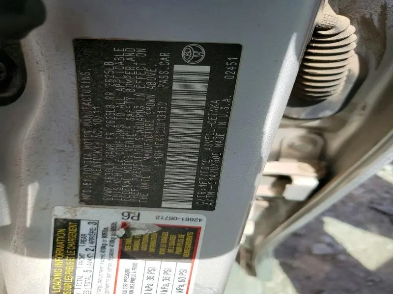 2012 TOYOTA CAMRY LE  