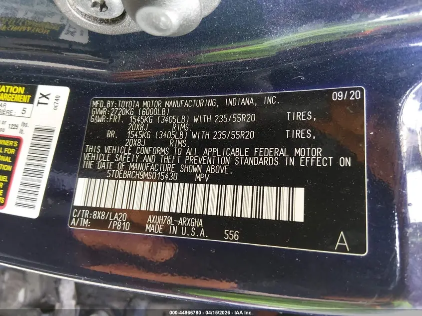 2021 TOYOTA HIGHLANDER HYBRID PLATINUM