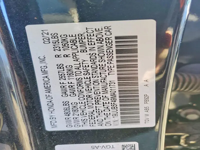2021 ACURA TLX TECHNOLOGY  