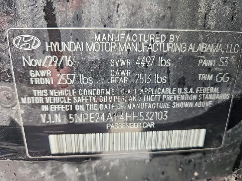 2017 HYUNDAI SONATA BASE  