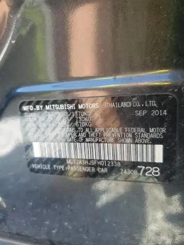 2015 MITSUBISHI MIRAGE DE