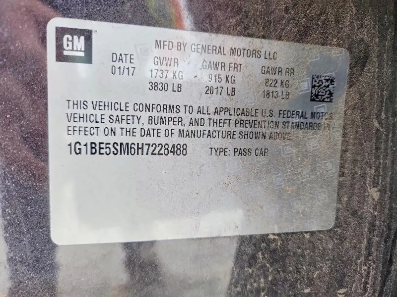 2017 CHEVROLET CRUZE LT  