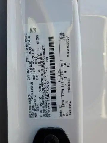 2021 FORD F150 SUPERCREW  