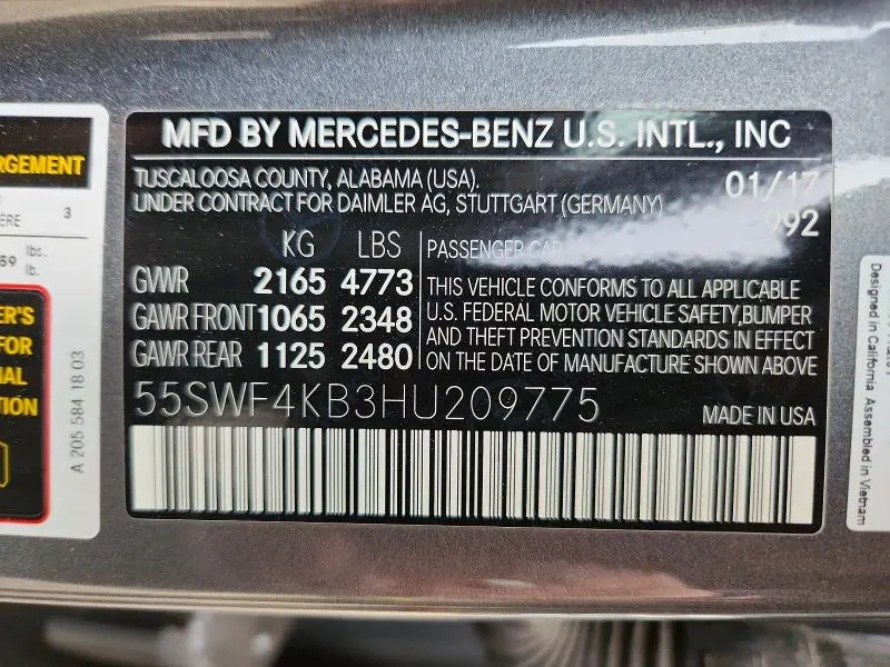 2017 MERCEDES-BENZ C 300 4MATIC  